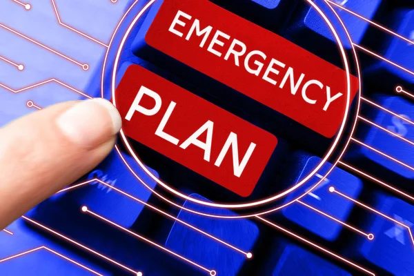 Writing displaying text Emergency Plan, Word for Procedures for response to major emergencies Be prepared