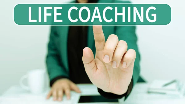 Написание Текста Life Coaching Word Written Improve Lives Challenges Поощряет — стоковое фото