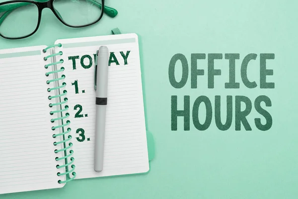 Wyświetlanie Znaków Godziny Otwarcia Biura Pomysł Biznes Godziny Prowadzenia Działalności — Zdjęcie stockowe