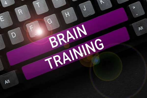 Handwriting Text Brain Training Business Overview Mental Activities Maintain Improve — Foto de Stock