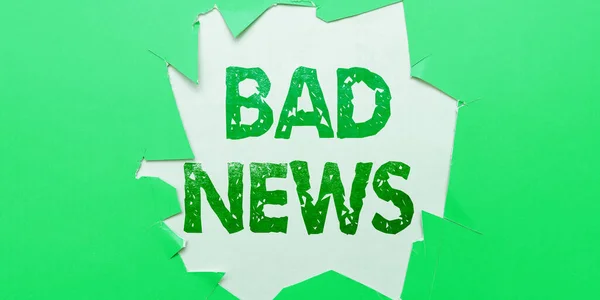 Escrever Exibindo Texto Bad News Business Showcase Coisa Indesejada Problema — Fotografia de Stock