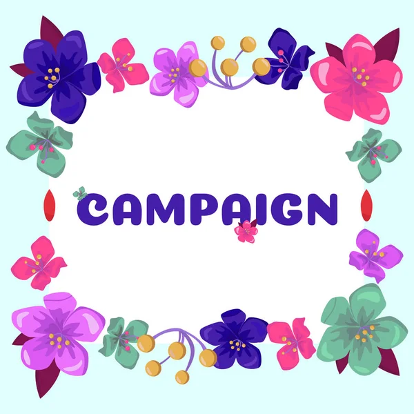 Affichage Conceptuel Campagne Idée Entreprise Plan Action Organisé Pour Promouvoir — Photo