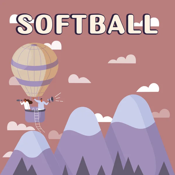 Didascalia Concettuale Softball Business Panoramica Uno Sport Simile Baseball Giocato — Foto Stock