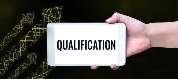 Signe Écriture Main Qualification Idée Entreprise Autorisation Officielle Certification Pour — Photo