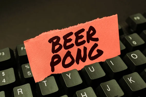 Texto Mostrando Inspiração Beer Pong Palavra Para Jogo Com Conjunto — Fotografia de Stock