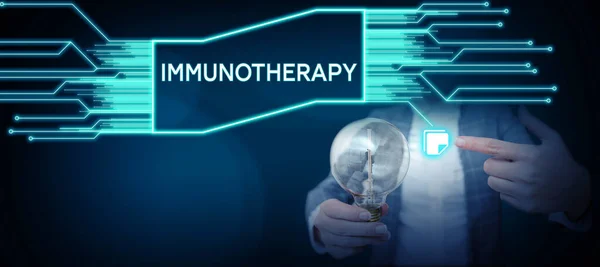 Podpis Koncepcyjny Immunoterapia Business Showcase Leczenia Lub Zapobiegania Chorobom Które — Zdjęcie stockowe