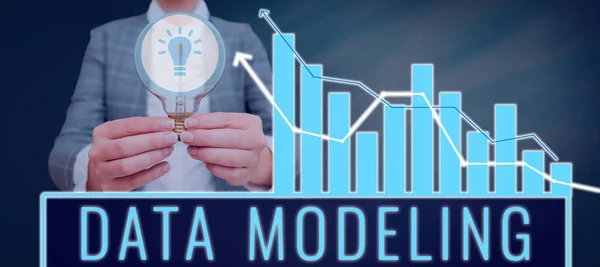 Modellazione Dei Dati Processo Presentazione Aziendale Del Trasferimento Dei Dati — Foto Stock