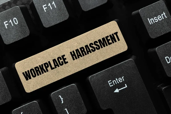 Handstilstext Arbetsplats Trakasserier Internet Begreppet Olika Ras Kön Ålder Sexuell — Stockfoto