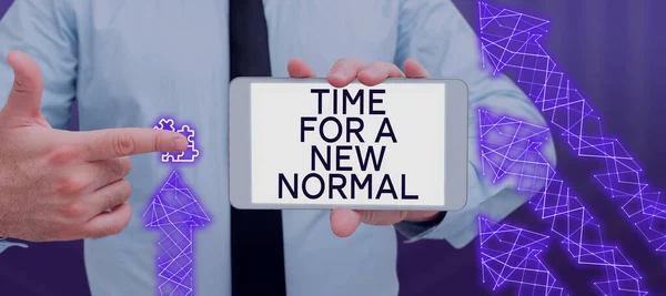 Szöveges Megjelenítés Time New Normal Concept Jelentése Egy Nagy Drámai — Stock Fotó