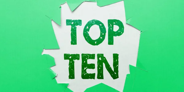 Conceptual Display Top Ten Business Concept Ten Most Popular Songs — 스톡 사진
