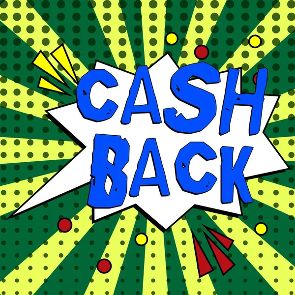 Koncepcionális Kijelző Cash Back Business Kirakat Ösztönzést Kínált Vásárlók Bizonyos — Stock Fotó