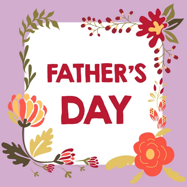 Text Showing Inspiration Fathers Day Business Idea Day Year Fathers — Stock Photo, Image