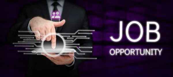 Text Sign Showing Job Opportunity Business Concept Opportunity Employment Chance — Zdjęcie stockowe
