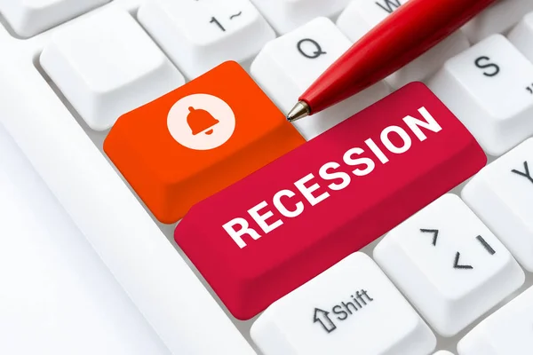 Text Caption Presenting Recession Business Idea Process Progressive Decrease Growing — Fotografia de Stock