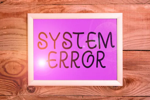 手写符号系统错误 商业方法技术故障软件崩溃崩溃信息损失 — 图库照片