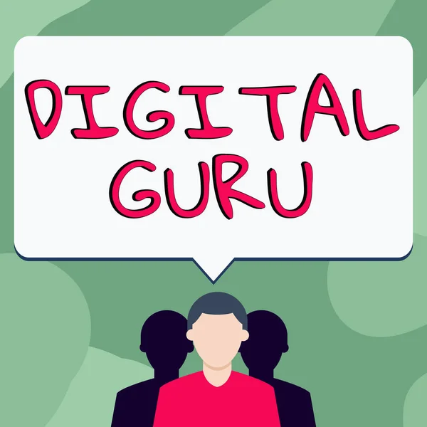 Handskrift Tecken Digital Guru Business Showcase Lärare Och Intellektuell Guide — Stockfoto