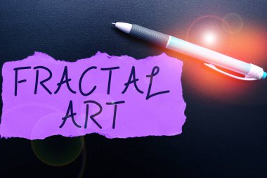 Fraktal Sanatı, İş Gösterisini gösteren metin işareti. Açık tartışmada kullanılan web sitesinin yeri veya bölümü