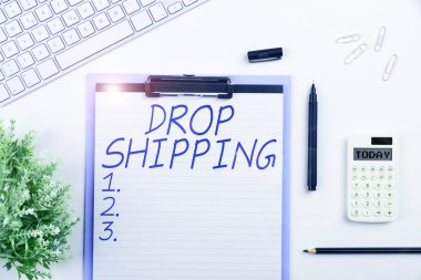 Drop Nakliyat 'ı gösteren bir tabela, bir üreticinin ürünlerini perakendeciye değil de doğrudan bir müşteriye göndermesi için Sözcük üzerine yazılmış