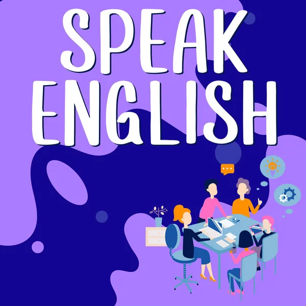 Τίτλος Κειμένου Που Παρουσιάζει Speak English Internet Concept Study Another — Φωτογραφία Αρχείου