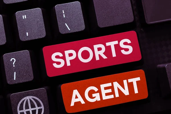Conceptual display Sports Agent, Business concept person manages recruitment to hire best sport players for a team