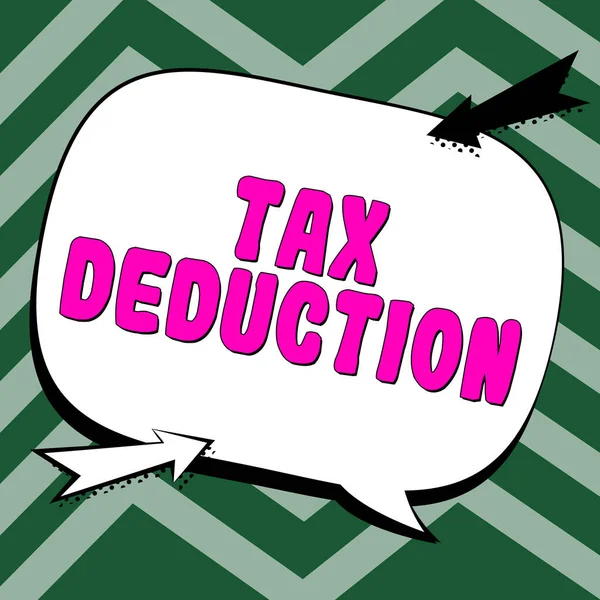 Writing Displaying Text Tax Deduction Business Overview Amount Subtracted Income — Stockfoto