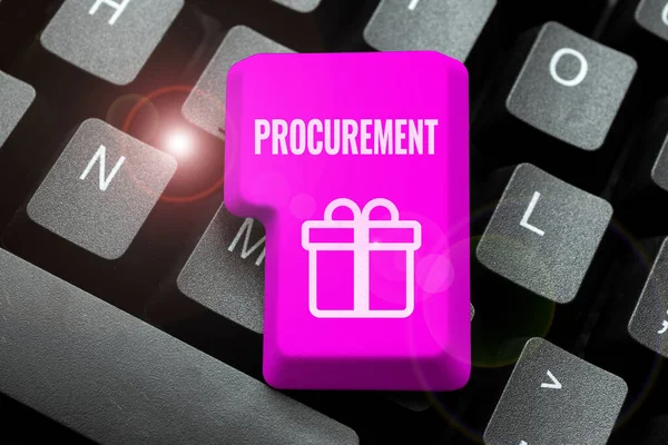 Text Showing Inspiration Procurement Conceptual Photo Procuring Purchase Equipment Supplies — Stock Photo, Image