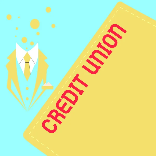 Podpis Tekstowy Przedstawiający Unię Kredytową Słowo Napisane Temat Spółdzielni Która — Zdjęcie stockowe