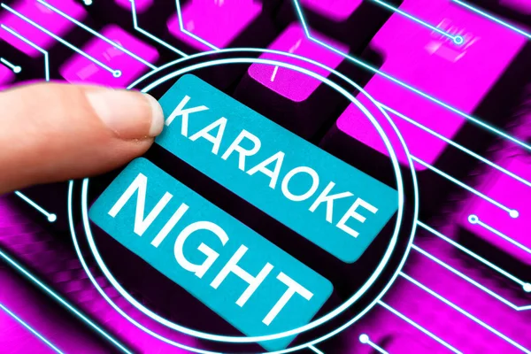 Zeichen Für Karaoke Nacht Business Konzept Unterhaltung Die Instrumentalmusik Mitsingt — Stockfoto