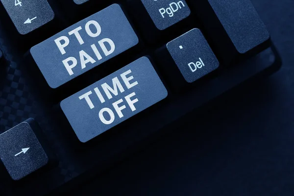 概念表示Pto Pay Time ビジネスアプローチ雇用主は個人休暇の補償を付与します — ストック写真