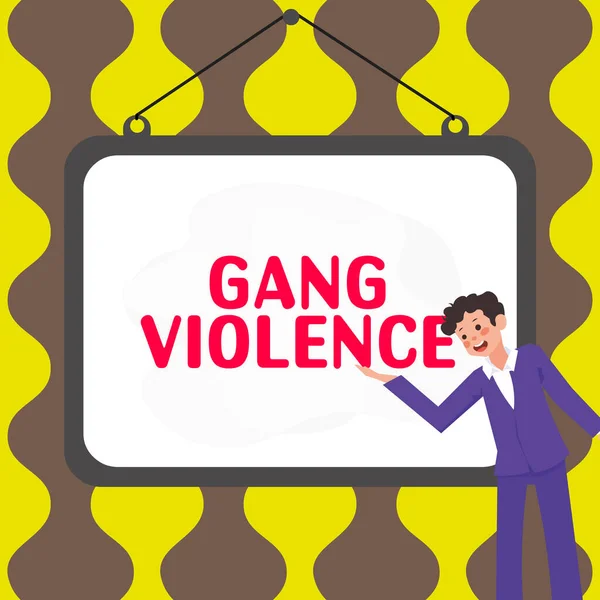 Légende Texte Présentant Violence Des Gangs Mot Pour Mot Pour — Photo