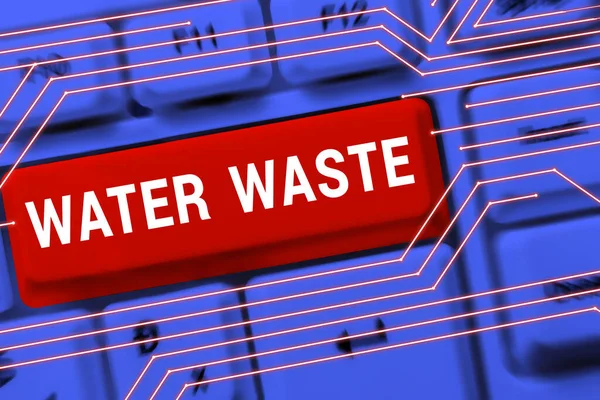 工業プロセスの一部として使用されている水の廃棄物 事業概要の液体を表示する記号 — ストック写真