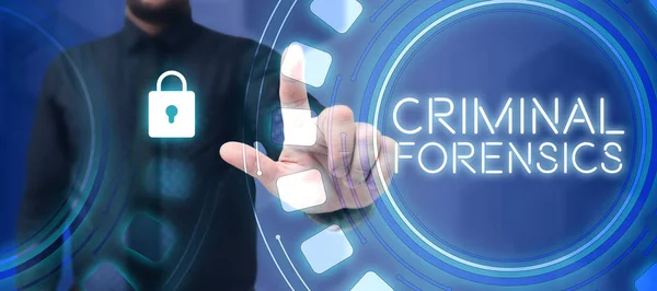 Didascalia Testo Che Presenta Criminal Forensics Internet Concept Federal Offense — Foto Stock