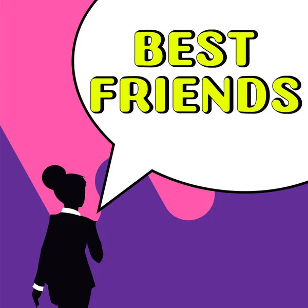 Szöveg Megjelenítése Best Friends Word Személy Akit Többre Értékelsz Más — Stock Fotó