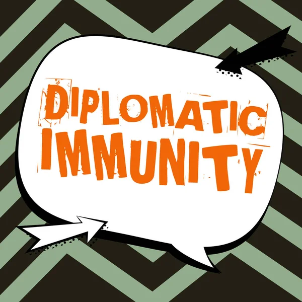 Conceptual Display Diplomatic Immunity Concept Meaning Law Gives Foreign Diplomats — Fotografia de Stock