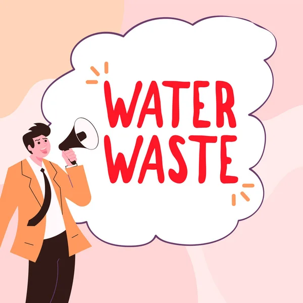 Концептуальный Заголовок Water Waste Business Concept Liquid Has Been Used — стоковое фото