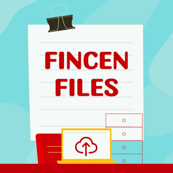 Text Caption Presenting Fincen Files Business Idea Transactions Financial Assets — Stock Fotó