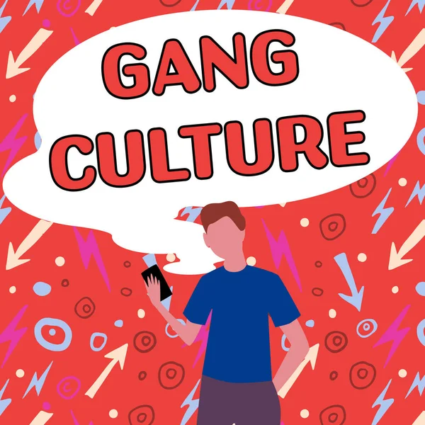 Inspirace Ukazuje Znamení Gang Kultury Slovo Pro Konkrétní Organizaci Zločinců — Stock fotografie