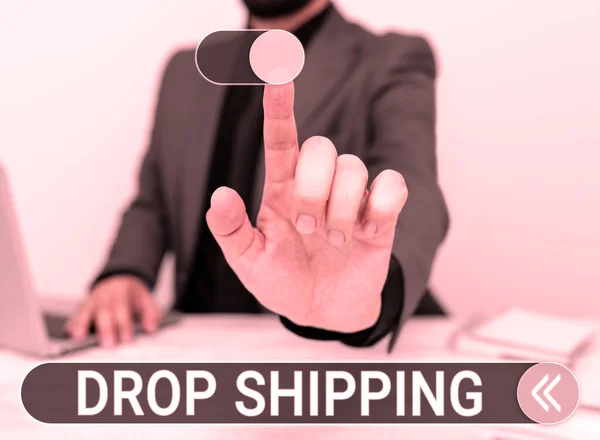 Text Sign Showing Drop Shipping Business Approach Send Goods Manufacturer — Zdjęcie stockowe