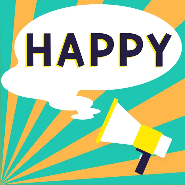 Tekst Pokazujący Inspirację Happy Business Showcase Uczucie Lub Pokazanie Zadowolenia — Zdjęcie stockowe