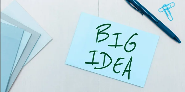 Podpis Koncepcyjny Big Idea Conceptual Photo Mając Wielkie Kreatywne Rozwiązanie — Zdjęcie stockowe