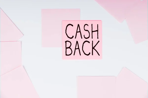 Handskrift Tecken Cash Back Word Skrivet Incitament Erbjöd Köpare Viss — Stockfoto