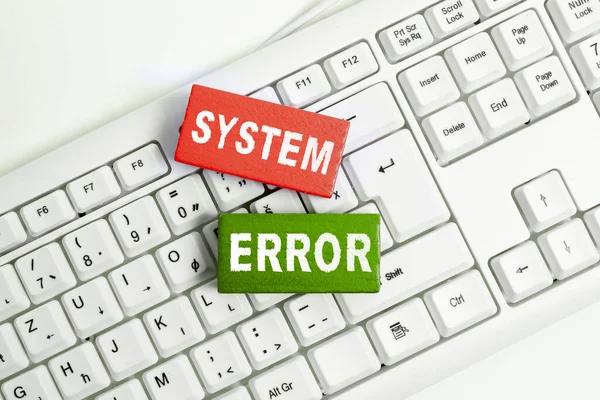システムエラーを示すテキスト記号 ビジネス概要技術的な障害ソフトウェアのクラッシュ情報の損失 — ストック写真