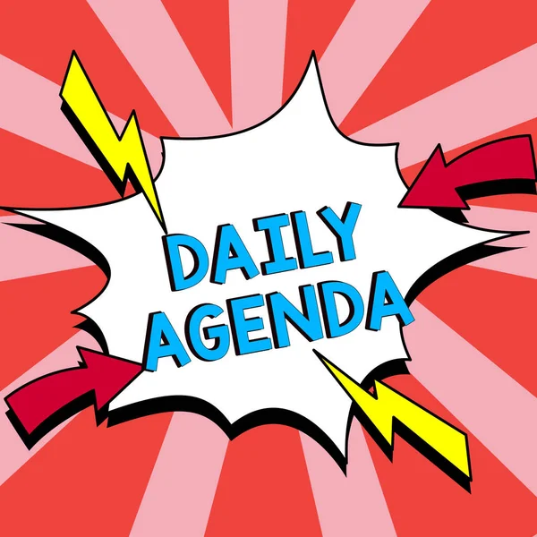 Zarejestruj Wyświetlanie Daily Agenda Pomysł Biznes Aby Zrobić Listę Punktów — Zdjęcie stockowe