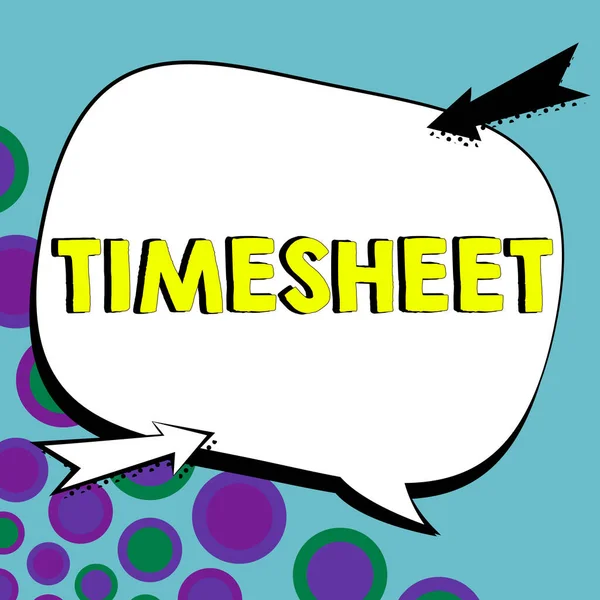 Text Showing Inspiration Timesheet Business Showcase Graphical Representation Period Time — 스톡 사진