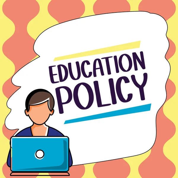概念字幕教育政策 涉及教学方法的商业方法研究领域 — 图库照片