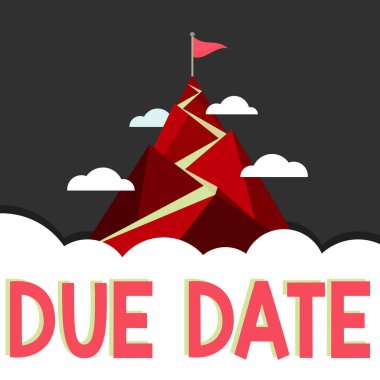 Bitiş tarihi, iş yaklaşımını gösteren metin işareti Ödemenin kişi veya şirket tarafından alınacağı tarih