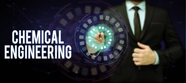 Kimya Mühendisliği 'ni gösteren bir tabela, iş konsepti endüstriyel kimya uygulaması ile ilgili gelişen şeyler