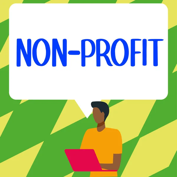 Text Sign Showing Non Profit Business Approach Providing Products Service —  Fotos de Stock