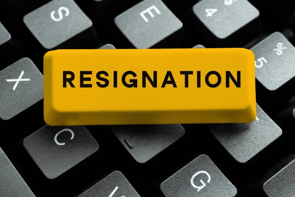 Conceptual Caption Resignation Business Idea Act Giving Working Ceasing Positions — Φωτογραφία Αρχείου