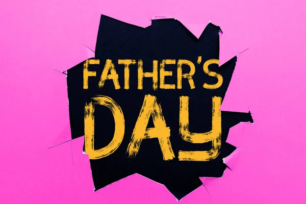 Hand Writing Sign Fathers Day Conceptual Photo Day Year Fathers — Stock Photo, Image